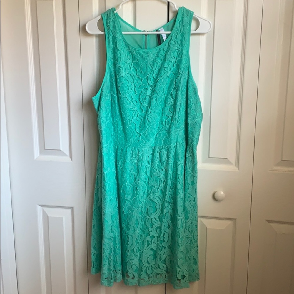 💝HP💝 Kensie Aqua Green Lace Dress